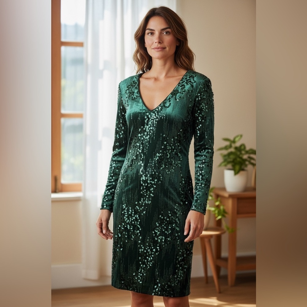 Alexia Admor Green Sequin Dress NWT Size 2